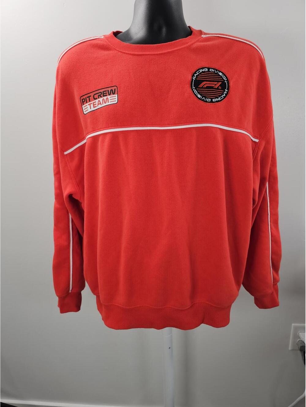 Formula 1 Racing Division Pit Crew Team Crewneck Sweatshirt Red XXL